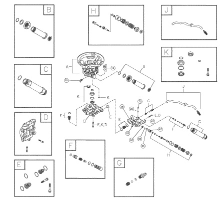 B&S model 020273-0 pump breakdown & parts